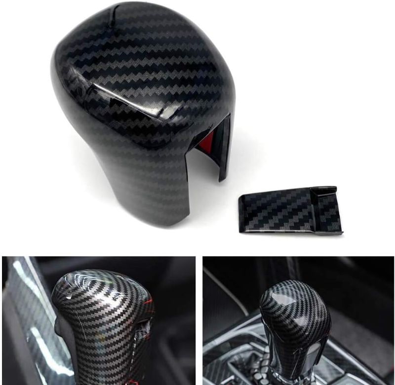 Photo 1 of ACCYPRO Carbon Fiber ABS Gear Shift Knob Cover Trim Fit for 10th Gen Civic Automatic Transmission Honda Civic Sedan 2016 2017 2018 2019 2020 2021(Black)
