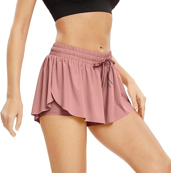 Photo 1 of myflowygirl Flowy Shorts for Women Gym Yoga Athletic Workout Running Cute Tennis Skort Skirt Teen Girls Clothes Summer XL
