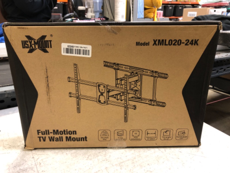 Photo 2 of USX MOUNT TV Wall Mounts Fit 16" 18" or 24" Studs for 42"-80" TVS Holds up to 110lbs, Full Motion TV Wall Mounts Tilt Swivel Extension TV Mounts with Dual Articulating Arms, Max VESA 600x400mm