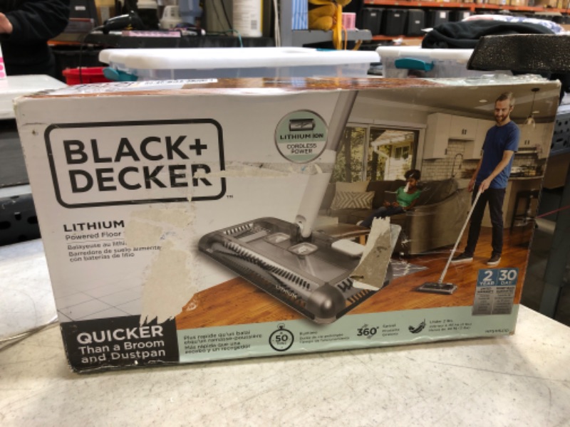 Photo 1 of BLACK+DECKER Floor Sweeper, 50 Minutes Runtime, Powder White (HFS115J10)
