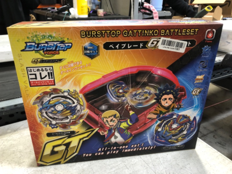 Photo 2 of Bey Battling Top Burst Stadium Battle Set -- Complete Battle Game Set with stadium, 8 Bey Blades Toys & 2 Two-Way LR Launchers Grip Combat Battling Game Toys Birthday Gifts for 8-12 Boys Children Kids 8 Tops + Stadium