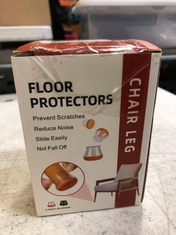 Photo 2 of 24 Pcs Chair Leg Floor Protectors, Silicone Chair Leg Protectors Caps Covers for Hardwood Floors, Furniture Pads Sliders with Wrapped Felt Bottom Medium (Fit:0.71"-1.1") Medium(Fit:0.71"-1.1") Clear