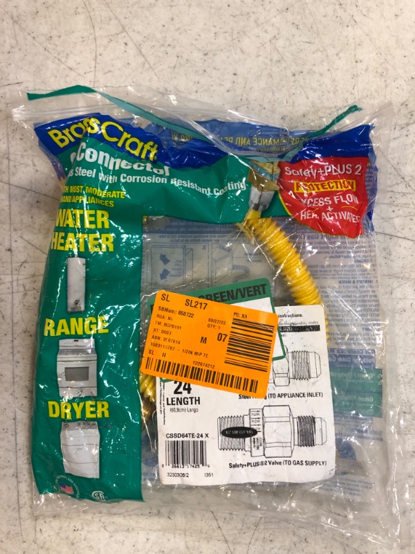 Photo 2 of 1/2 in. MIP x 1/2 in. MIP x 24 in. Gas Connector (1/2 in. OD) w/Safety+Plus2 Thermal Excess Flow Valve (85,000 BTU)