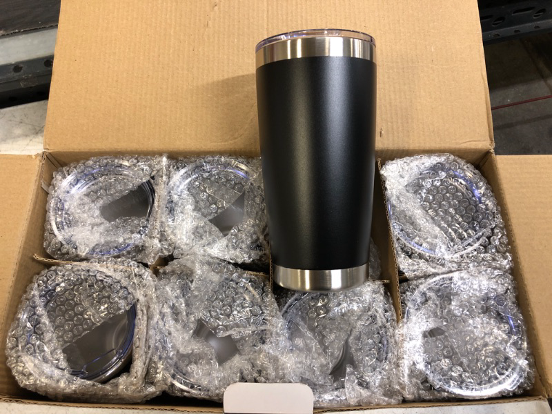 Photo 1 of 20oz Tumblers Bulk Stainless Steel Cup with Lid Double Wall Vacuum Insulated Coffee Mug for Cold & Hot Drinks 8 Pack