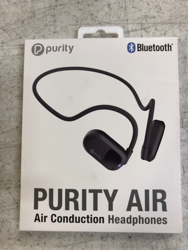 Photo 2 of Purity Air Open Ear Headphones - True Air Conduction Wireless Bluetooth Open Ear Earbuds with Dual Mic for iPhone/Android - Secured Long Wearing Comfort, Sports Sweat Resistant (Black/Black)
