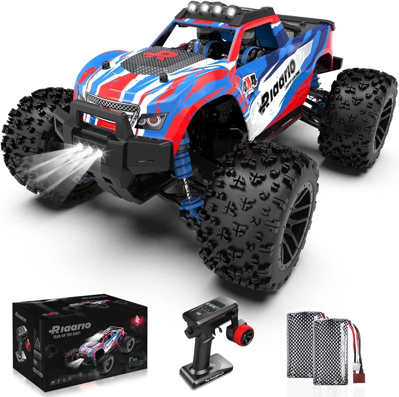 Photo 1 of RIAARIO 1:18 RC Cars for Boys, 36 KPH High Speed Remote Control Car for Adults, All Terrain 4WD Electric Vehicle with 2.4 GHz Remote Control, Offroad Waterproof RC Trucks with 2 Rechargeable Batteries
