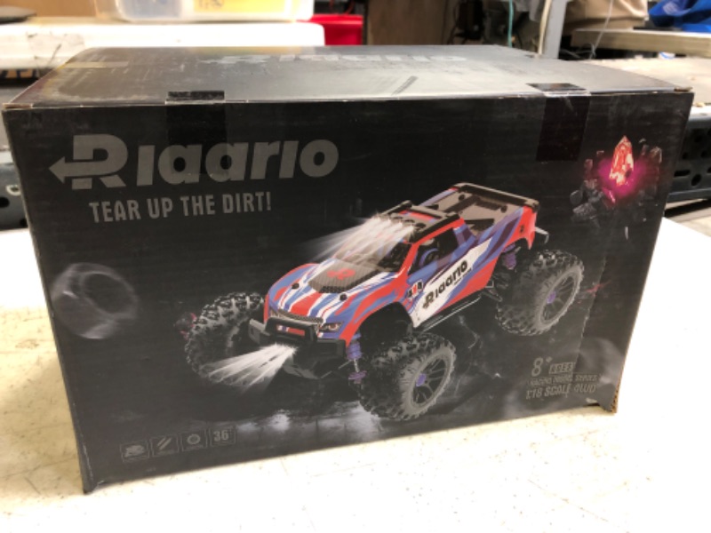 Photo 2 of RIAARIO 1:18 RC Cars for Boys, 36 KPH High Speed Remote Control Car for Adults, All Terrain 4WD Electric Vehicle with 2.4 GHz Remote Control, Offroad Waterproof RC Trucks with 2 Rechargeable Batteries
