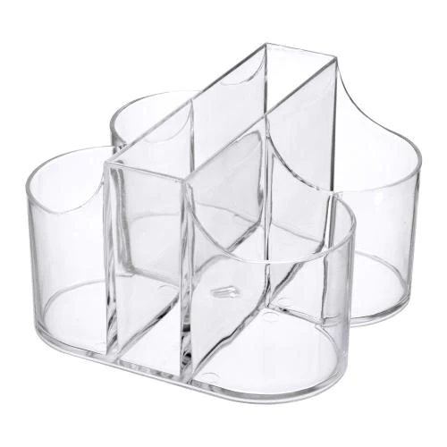 Photo 1 of 5 Compartment Acrylic Clear Cutlery Caddy

