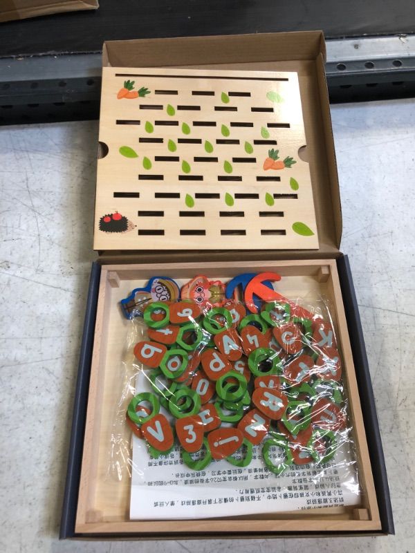Photo 1 of Montessori Toys for 3 Year Old, Carrot Harvest Game Wooden Toy, Fine Motor Toys, Alphabet & Number Learning Educational Toys, Gifts for 3 4 5 6 Year Old Boys Girls Kids
