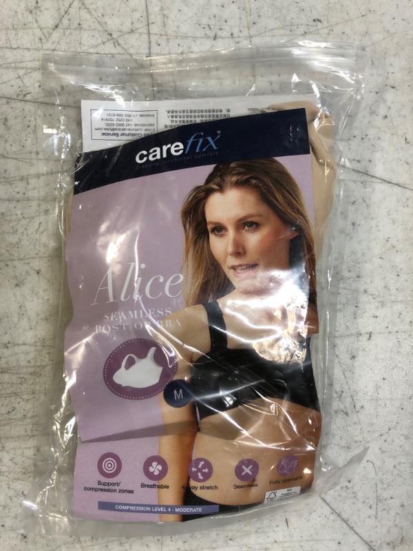 Photo 1 of CAREFIX Alice Post-Surgery Bra Compression Front Closure w/Adjustable Straps for Breast Reductions, Augmentation, Mastectomy, Post Op Recovery, Skin-Friendly (Medium Tan) #3291 Medium Beige