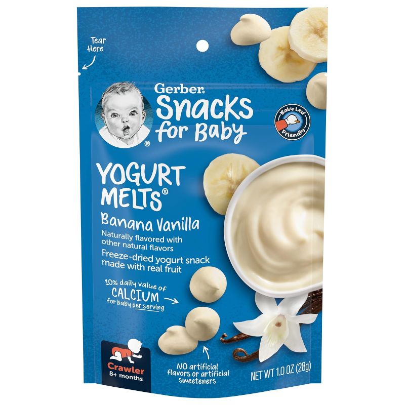 Photo 1 of 2 PACK--Gerber Baby Snacks Yogurt Melts, Banana Vanilla, 1 Ounce- BEST BY 11/14/2023
