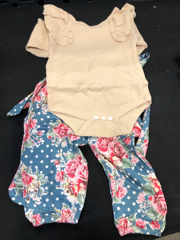 Photo 1 of  Baby Girl Clothes Newborn Infant Outfits Ruffle Romper+ Floral Pants Sets for Girls SIZE 80
