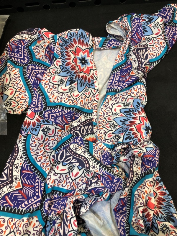 Photo 1 of BEIHONG DRESS BLUE PAISLEY WOMENS SIZE L