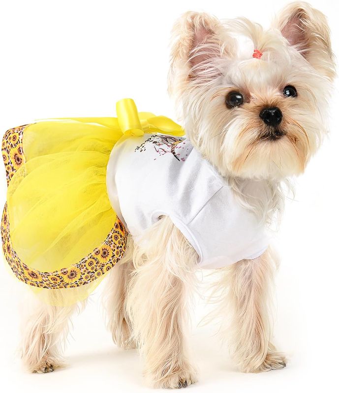 Photo 1 of Dog Dress Dog Dresses for Small Dogs Girl Mesh Puppy Dress Summer Dog Clothes Yorkie Chihuahua Teacup Outfits Clothing Apparel Pet Cat Princess Dress Dog Birthday Outfit LARGE
