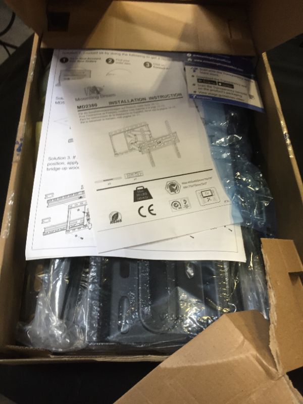 Photo 1 of Mounting Dream UL Listed TV Wall Mount for Most 32-55 inch TV, Some up to 65 inch, Full Motion TV Mount with Articulating Dual Arms, Max VESA 400x400mm, 99 lbs, Fits 16 inch Studs, MD2380
