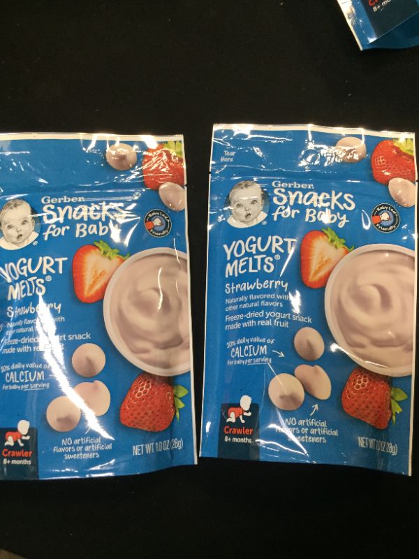 Photo 2 of 2 PACK --Gerber Yogurt Melts Strawberry Freeze-Dried Yogurt Snack - 1oz--BEST BY- 01/12/2024