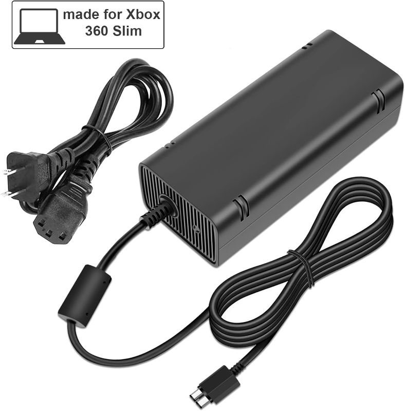 Photo 1 of Fancy Buying AC Adapter with Cable for Xbox 360 Slim Power Supply Charger Brick (Black)

