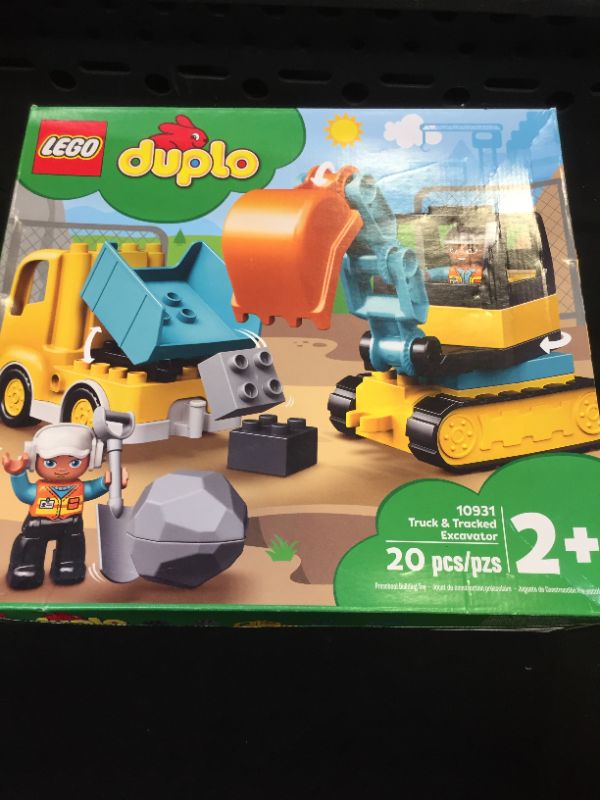 Photo 2 of LEGO DUPLO Town Truck & Tracked Excavator 10931 Building Toy Set for Preschool Kids, Toddler Boys and Girls Ages 2+ (20 Pieces)