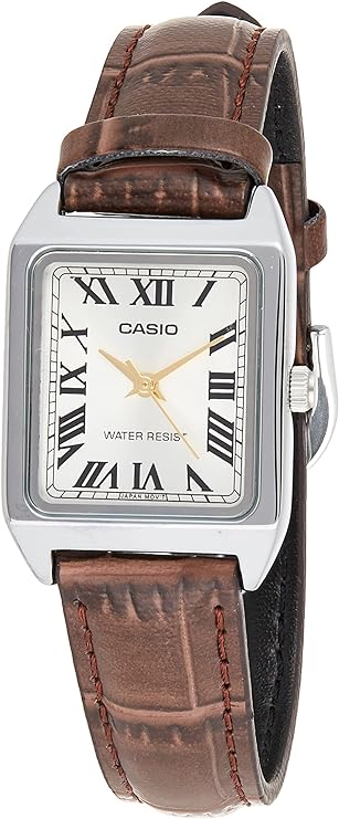 Photo 1 of Casio LTP-V007L-9B Women's Rectangular Leather Strap Roman Gold Dial Dress Watch
