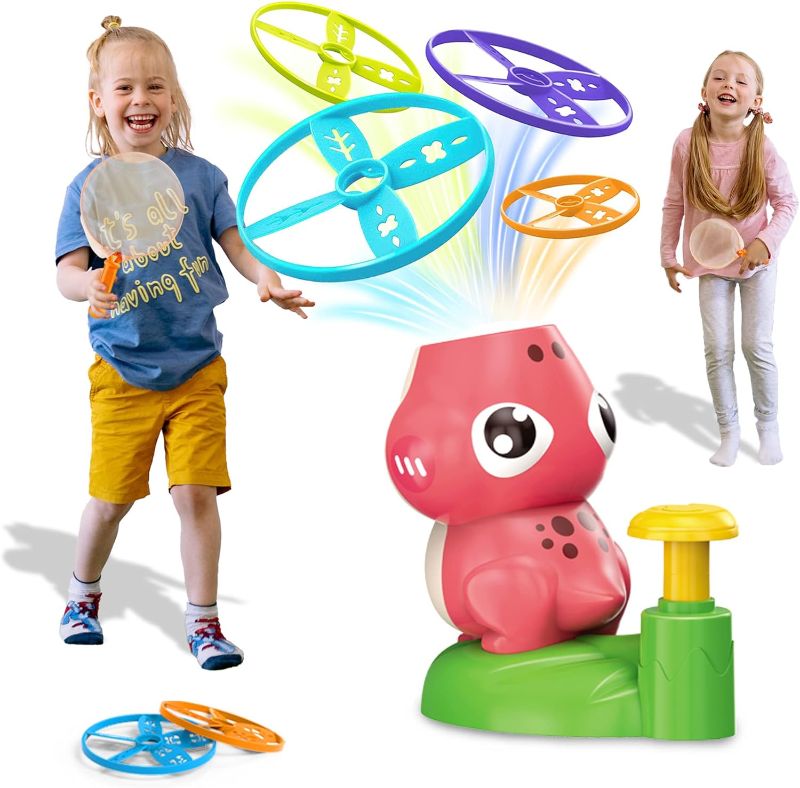 Photo 1 of Outdoor Toys, Flying Disk Rocket Launcher, Yard Games for Kids Toddlers Over 3 Years Old, Outside Toys for Boys & Girls, Summer Catching Games, Fun Gift Idea for Birthday, Party, Family Fun Green
