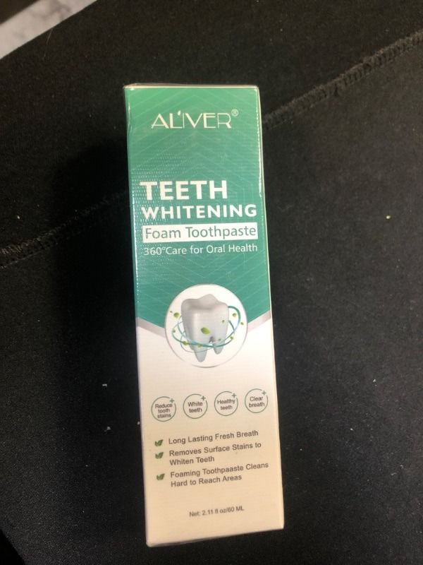 Photo 2 of ALIVER Professional Teeth Whitening Foam Toothpaste 2.11 oz. ~ Exp: 04/2025
