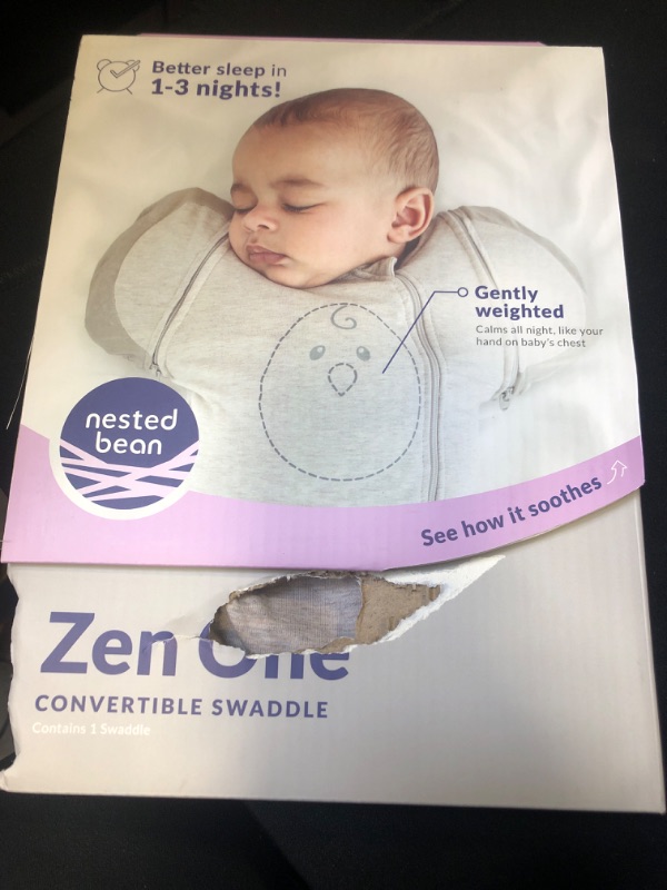 Photo 2 of Nested Bean Zen One™ - Gently Weighted Swaddle for Babies 0-3M (7-13 Lbs) | Adapts for arms in/Out | Prevents startles | Aid Self-Soothing | 2-Way Zipper | Machine Washable | TOG 1.0 Sand Newborn