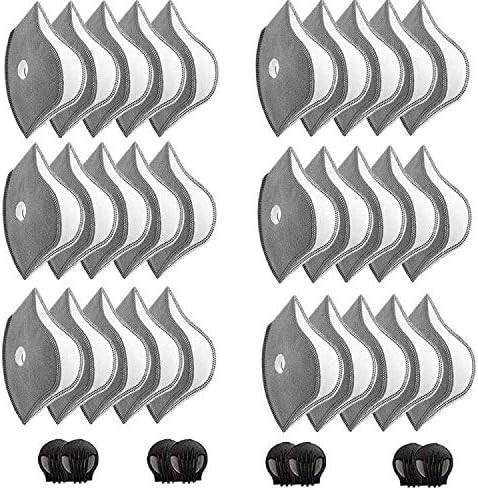 Photo 1 of 30 Pcs Activated Carbon Face Filters Anti Dust Replacements Parts for Most Sport Bicycle Cycling Mask Filters with 8 Exhaust Breathing Valves Replacement
