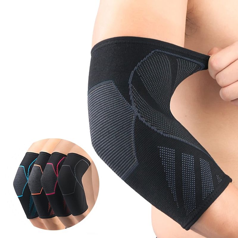 Photo 1 of CYCLXY (1 Pair) Elbow Compression Sleeve?Tennis Elbow Braces for Tendonitis and Tennis Elbow?Arm Supports golfer elbow support?tennis elbow relief for women & men- S 
