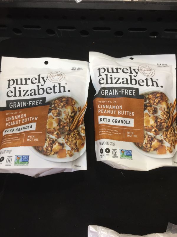 Photo 1 of 2 PACK --purely elizabeth Granola Peanut Butter Collagen Grain Free, 8 Oz Cinnamon Peanut Butter 8 Ounce (Pack of 1)-- BEST BY- 11/24/2023