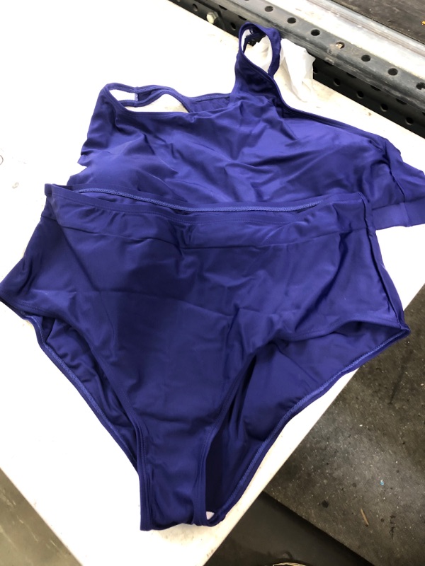 Photo 1 of 2 PIECE BLUE WOMENS SWIM SUIT SIZE XXL 