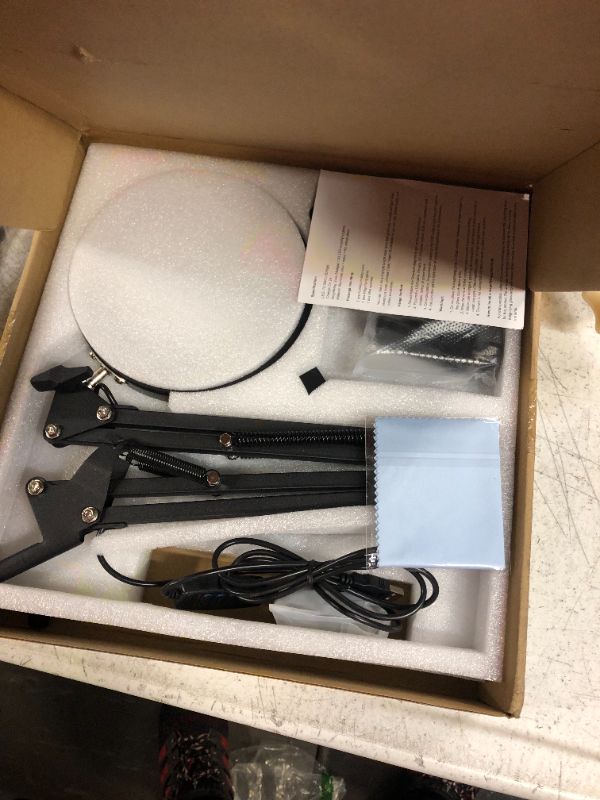 Photo 1 of 5X & 10X Magnifying Glass with Light and Stand, KIRKAS 2-in-1 Stepless Dimmable and 3 Color Modes LED Magnifying Desk Lamp with Clamp, 10X Glass Lens Magnifier for Close Work Repair Reading Crafts