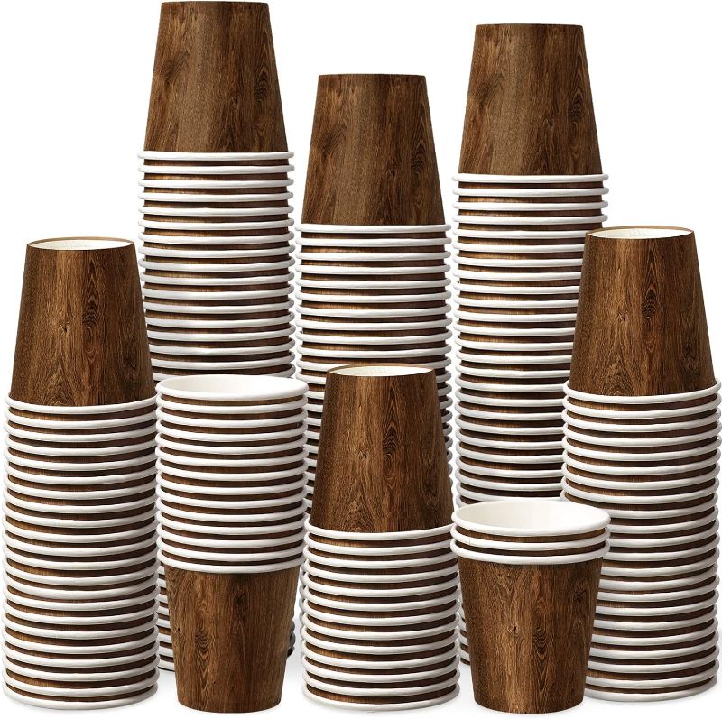Photo 1 of 1250 Pcs 3oz Paper Cups, Disposable Bathroom Cups, Mouthwash Cups Bulk, Mini Drinking Cups for Bathroom, Parties, Picnics, Barbecues, Traveling and Events, 88.75ml (Wood Grain)