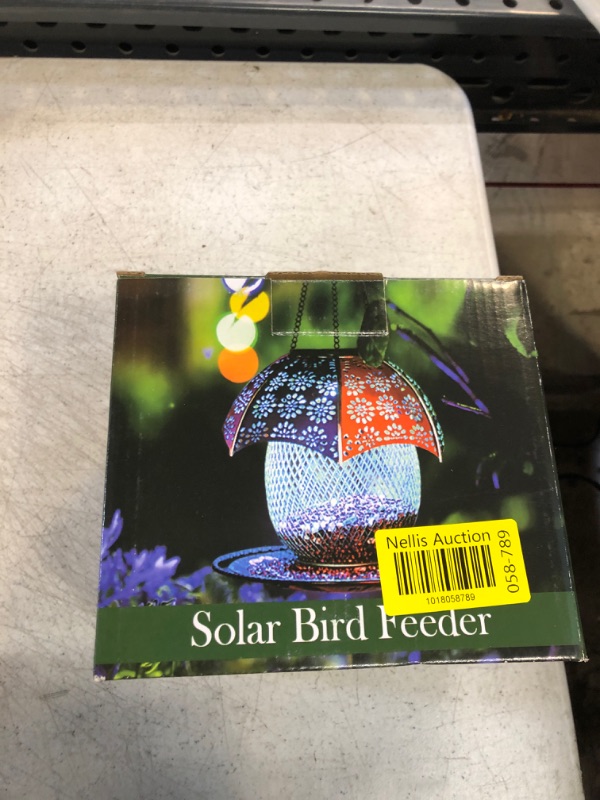 Photo 2 of 2023 New Solar Bird Feeders Outdoors Hanging with Automatic Color Changing LED Lights, Metal Wild Bird Feeders Provides 2LBs Capacity, Hanging Bird Feeder Makes an Ideal Gifts for Bird Lovers (Green)