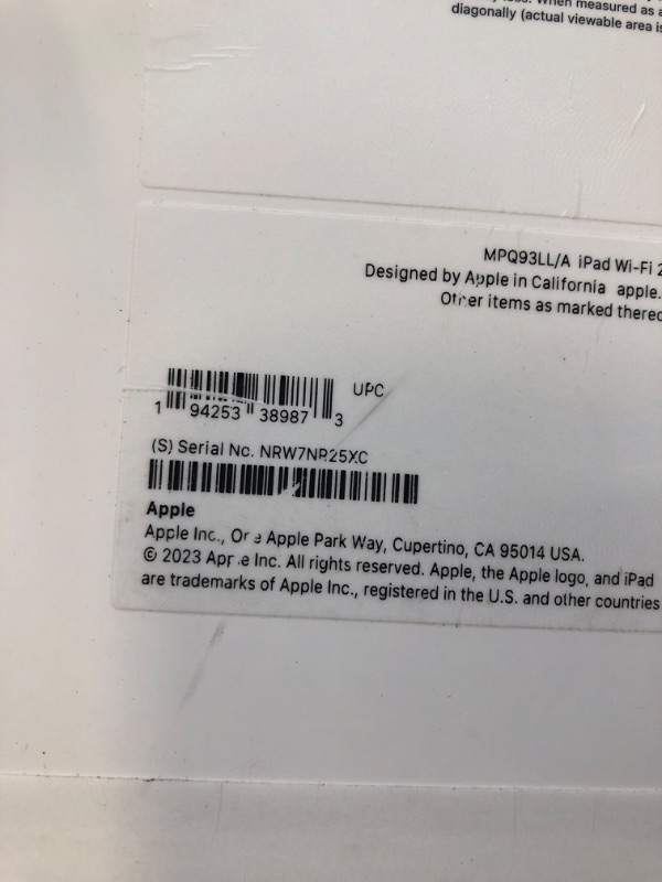 Photo 4 of Apple iPad 10.9" Tablet, 256GB, WiFi, 10th Generation, Blue (MPQ93LL/a) - SEALED 