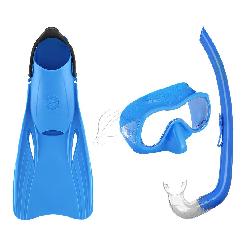 Photo 1 of Aqua Lung Badger Junior Snorkel Set with Fins - Blue
