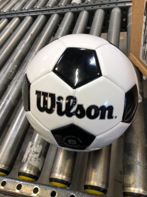 Photo 2 of WILSON Traditional Soccer Ball Size 5 Black/White