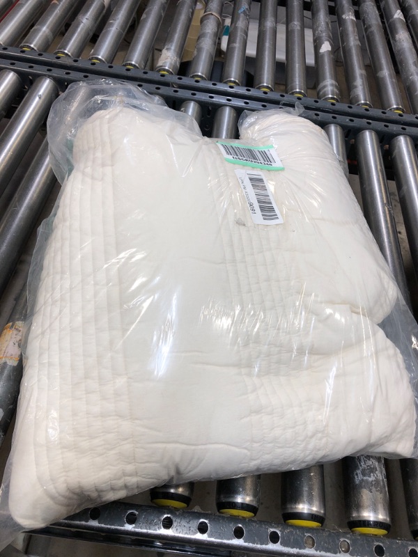 Photo 1 of 100% Cotton Patterned Bed Coverlet, Blanket – Twin Size Bed 63 x 83” - Pigment Washed Soft & Breathable Quilted Blankets for Bed and Couch – Lightweight Bed Coverlet for All Seasons (Ivory) 63" x 83”(Twin Size Bed) Ivory