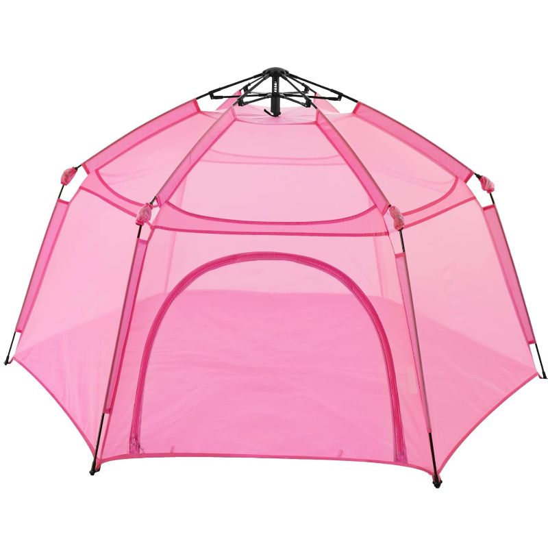 Photo 1 of Alvantor Kids Tents Pop Up Play Tent Indoor Outdoor Playhouse for Babies Toddlers Children Camping Playground Playpen Play Yard 7'x7'x44 H Pink Patent
