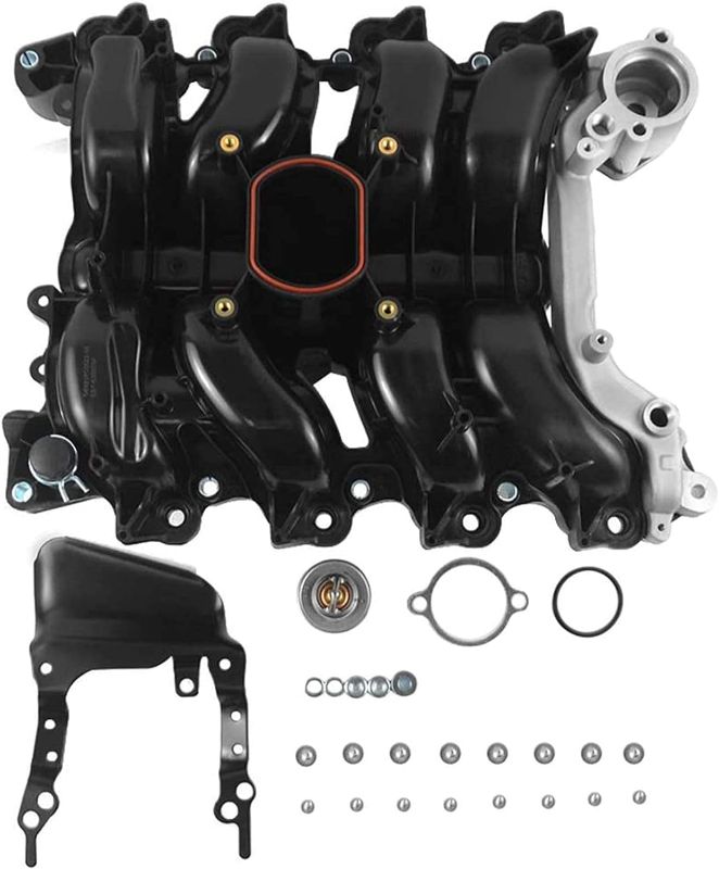 Photo 1 of 615-175 Upper Intake Manifold Kit Fits for 2001-2011 Ford Crown Victoria Lincoln Town Car Mercury Grand Marquis 1999-2004 Mustang Explorer Mountaineer V8 4.6L Part# 3W7Z9424AA with Thermostat & Gasket
