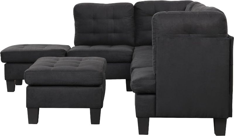 Photo 1 of 4PC BLACK COUCH SET
