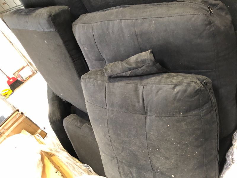 Photo 1 of 4PC BLACK COUCH SET
