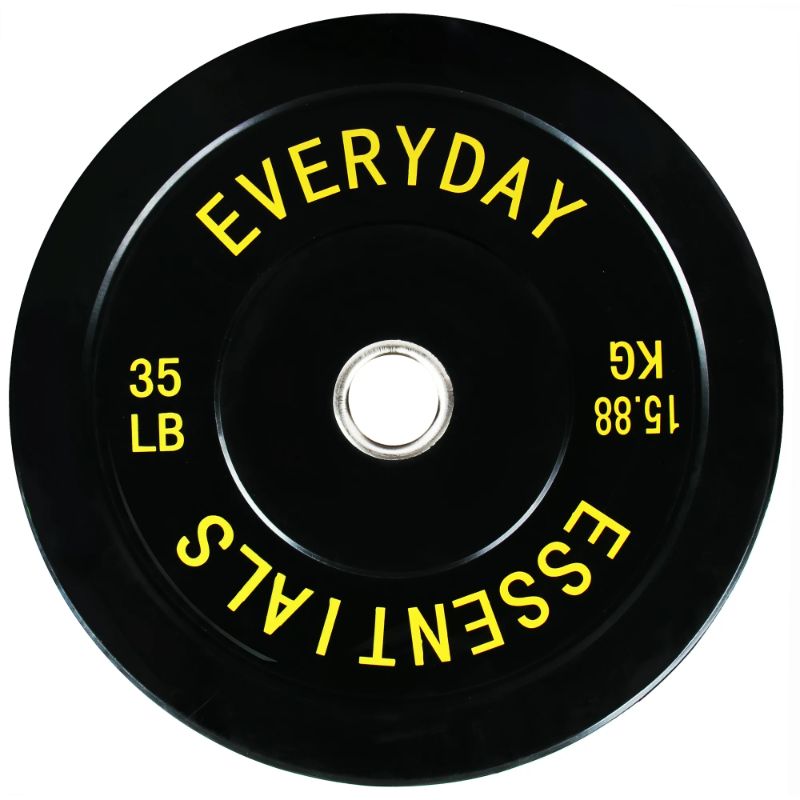 Photo 1 of BalanceFrom Olympic Bumper Plate Weight Plate with Steel Hub, Black, 35lbs, Single
