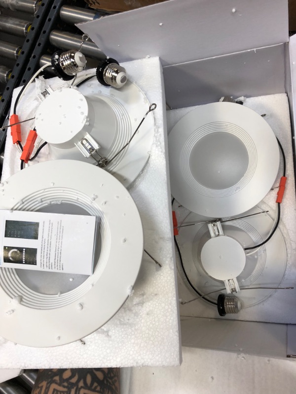 Photo 1 of TRAMSMART 6 Inch Smart LED Recessed Lights 6 Pack? 13W 1100LM Retrofit LED Recessed Lighting RGBCW Color Changing Dimmable Can Lights, Downlight Work with Alexa/Google Assistant 6P