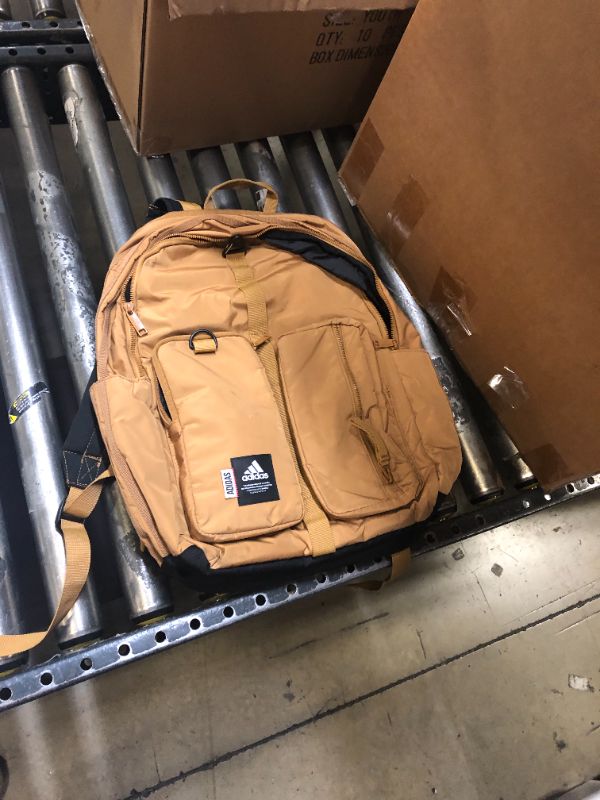 Photo 2 of adidas Iconic 3 Stripe Backpack, Mesa Brown/Black, One Size
