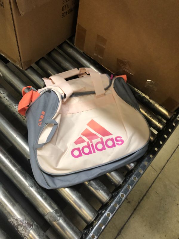 Photo 2 of adidas Diablo Small Duffel Bag, Wonder Quartz Beige/Grey/Semi Coral Fusion Pink, One Size