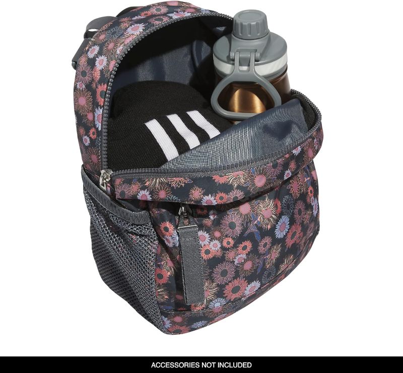 Photo 1 of adidas Linear 3 Mini Backpack, Seed Ditsy Floral Carbon/Silver Metallic, One Size
