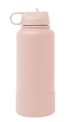 Photo 1 of Wellness 32 oz. Stainless Steel Bottle with Flip Straw and Silicone Boot - PINK

