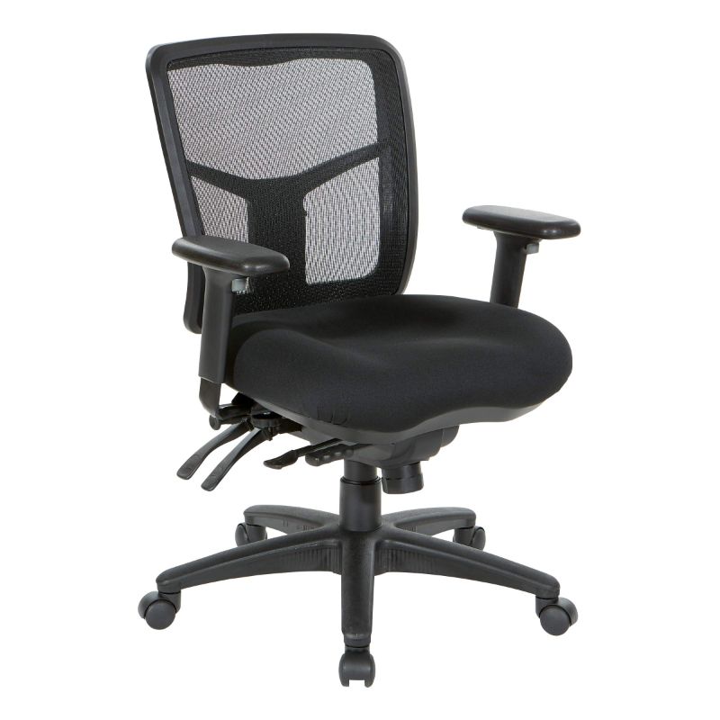 Photo 1 of Office Star ProGrid Breathable Mesh Manager's Office Chair with Adjustable Seat Height, Multi-Function Tilt Control and Seat Slider, Mid Back, Coal FreeFlex Fabric