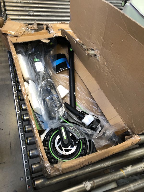Photo 2 of **MAJOR BOX DAMAGE** isinwheel S9MAX Electric Scooter, 500W Motor E-Scooter, 10" Solid Tires, 22 Miles Range, 22 Mph Portable Folding Commuter Electric Scooter for Adults, Dual Suspension & Braking, App(Optional Seat)