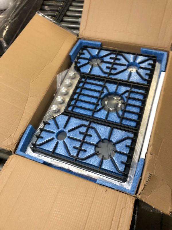 Photo 2 of 30 Inch Gas Cooktop, Maharlika Gas Stove Top Bulit-in with 5 Burner Stainless Steel Total 41,132 BTU, 30" NG/LPG Convertible Cooktops Dual Fuel, Five Burner Propane Cooktop with Thermocouple Protect